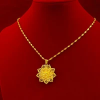 fashion wedding womens necklace 14k gold flower pendant clavicle necklace for anniversary jewelry luxury gold jewelry gifts