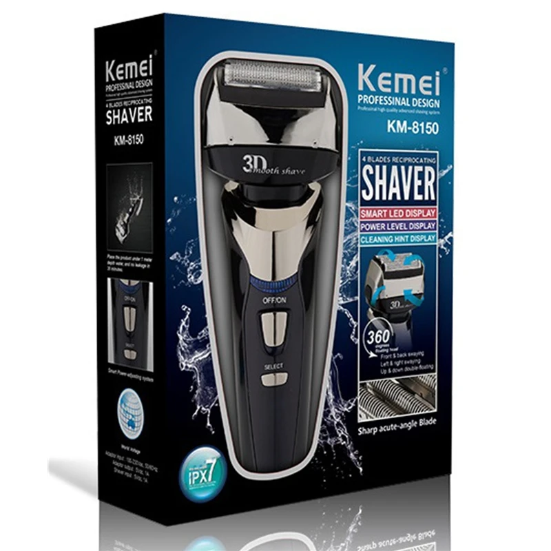 

3 speed wet dry rechargeable shaver cleaning electric shaver beard electric razor for men facial shaving machine cord cordless