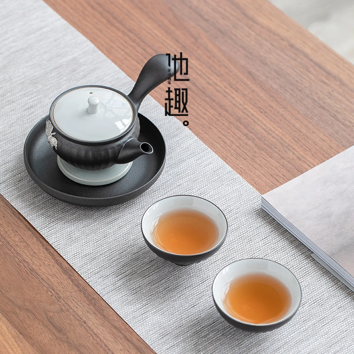 Ручная работа керамические чашки для чая простая черная керамическая чашка