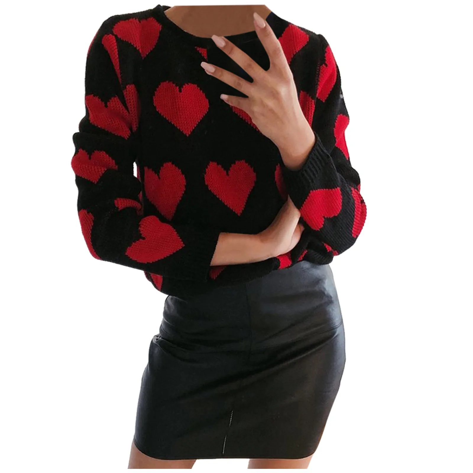 

2021 Sweater Women's Autumn/winter Long Sleeves Sweater Loose Knitted Pullover Sweater Tops Harajuku Толстовка Женская Y2k