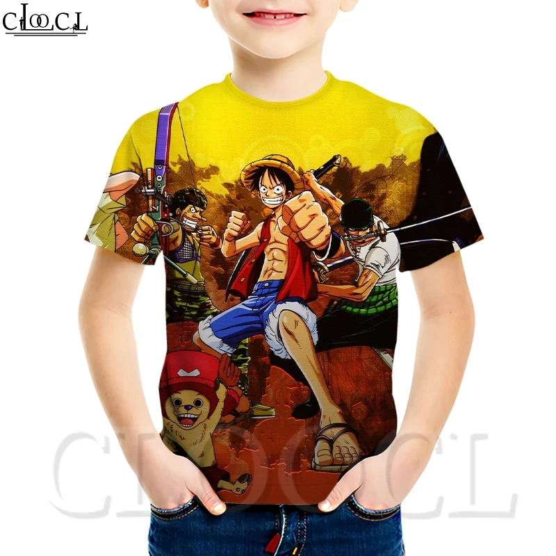 CLOOCL/Милая футболка для мальчиков с рисунком обезьяны D Luffy японского аниме новый