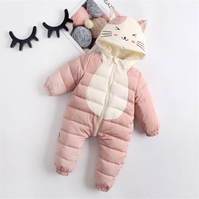 Hooded Infant Snowsuit Cotton Overalls Baby Winter Warm and Soft Jumpsuit Russian for Kids 6-12 Months |
