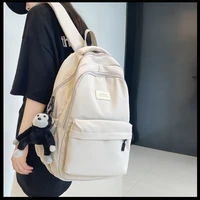 fashion backpack nylon women solid color backpack waterproof shoulder bag school canvas bag for teenage school backpack female