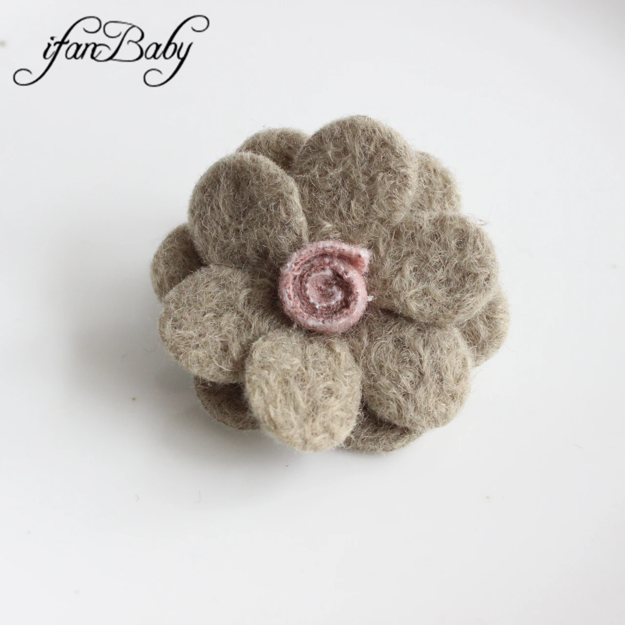 5 cm Filz-Wollblumen mit flacher Rückseite für Haarschmuck mit Lollipop in der Mitte – Detail 18