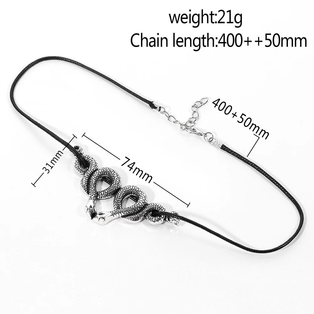 Винтажное ожерелье-чокер в виде змеи и кожи женское ожерелье стиле древнего