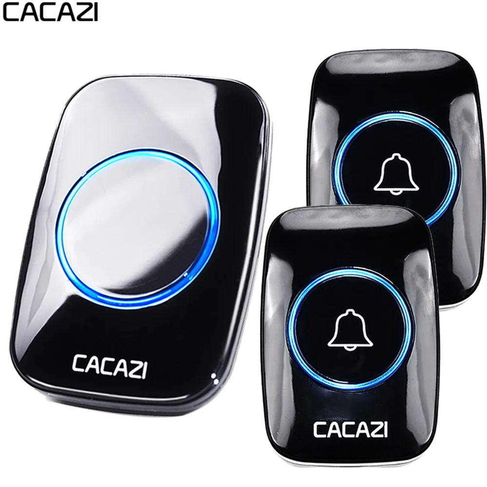 CACAZI 60 Chime 110DB беспроводной дверной звонок Водонепроницаемый 300 м Пульт дистанционного управления ЕС вилка умный дверной звонок батарея 1 2 3 Кнопка 1 2 3 4 Приемник