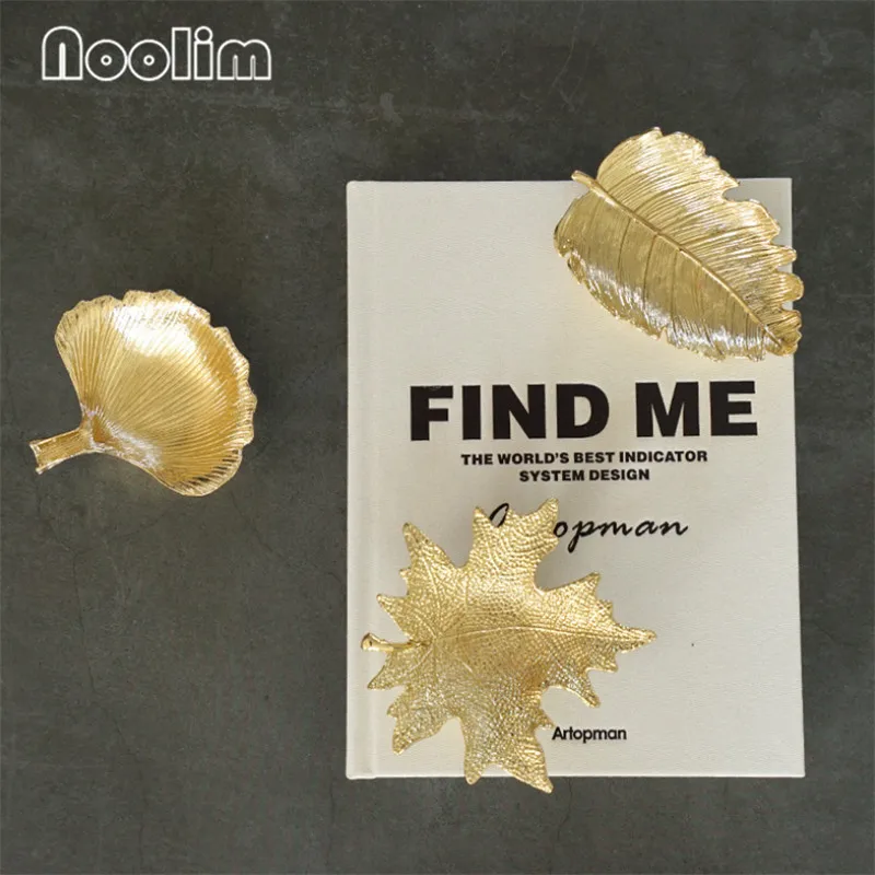 Скандинавские украшения для дома Золотая витрина с листком гинкго кольцо