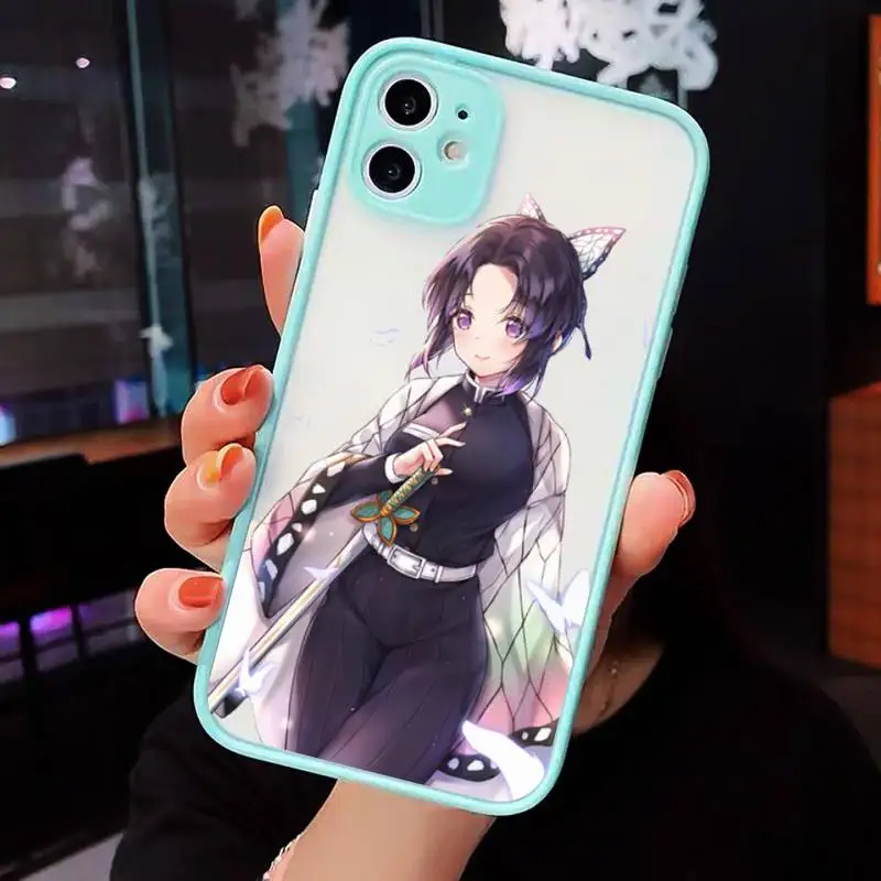 

Kochou Shinobu Phone Case Matte Transparent for iPhone 7 8 11 12 s mini pro X XS XR MAX Plus cover funda