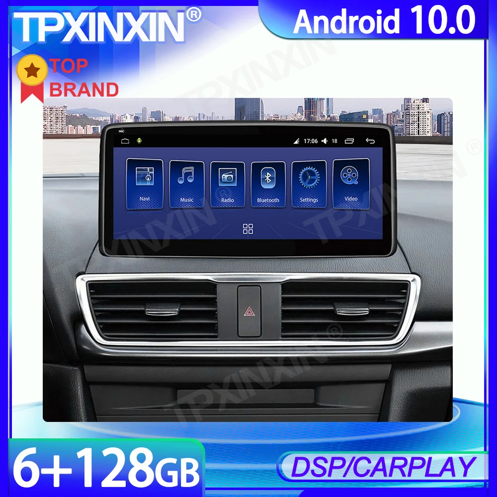 4G LTE для Mazda 3 Angkesaila Android 10 6 + 128 ГБ ПЗУ Автомобильный радиоплеер Мультимедийная