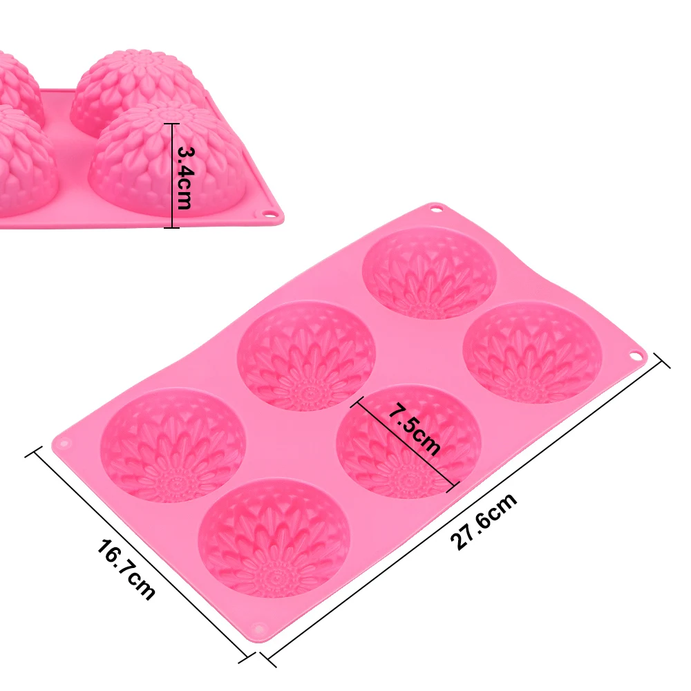 

Sunflower Soap Mold DIY Handmade 3D Flower Shape Silicone Cake Mould Fondant Baking Tools Cake Decorating