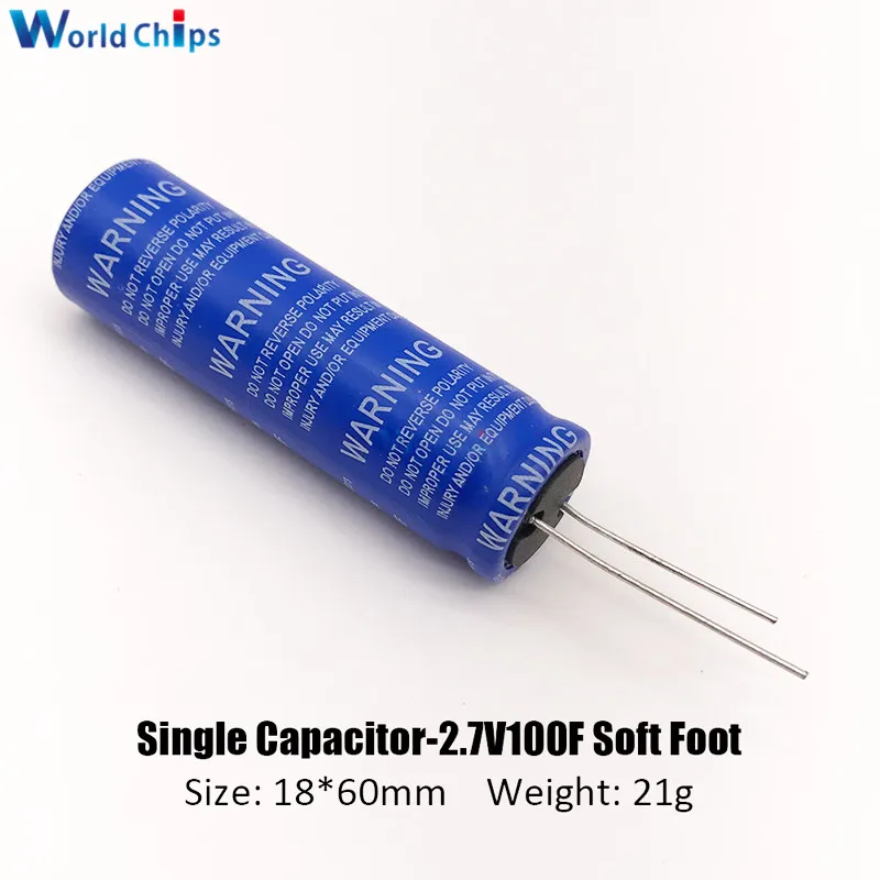 Супер фарадный конденсатор 2 7 В 100F 2.7V100F 18*60 мм Высокочастотный Низкочастотный