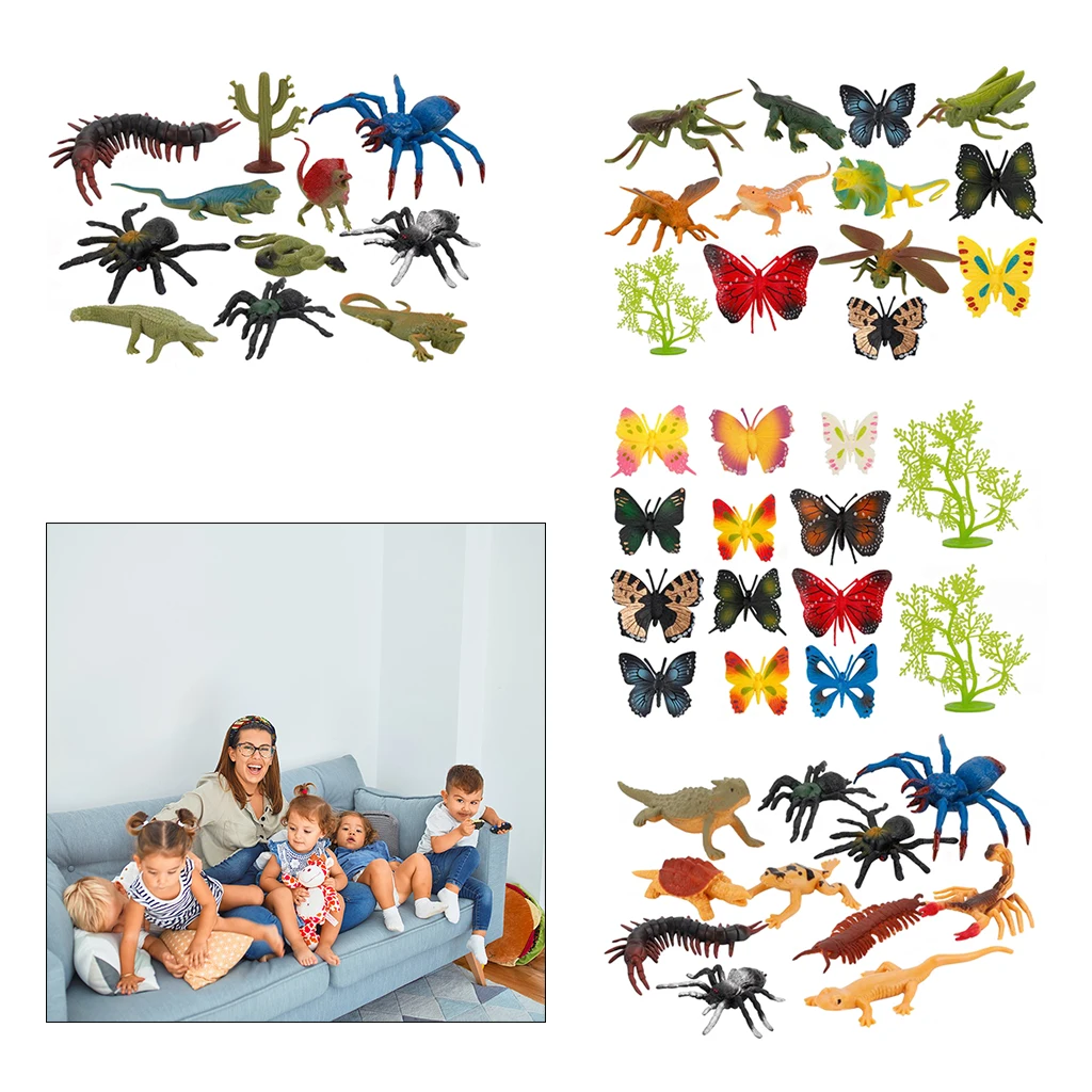 Modelo de insectos para ni&ntilde;os, juguete divertido realista, regalo de fiesta de navidad-4