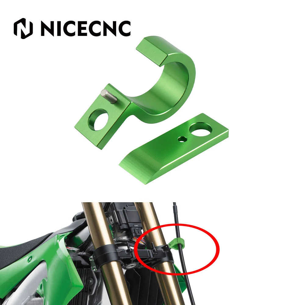 

NICECNC Front Brake Line Hose Cable Clamp Guide For Kawasaki KX250F 17-19 KX450F 17-18 KX450 19-21 KX 250F 450F 450 KXF 250