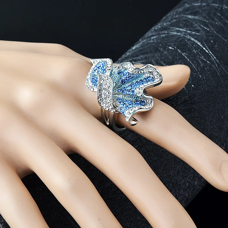 Высококачественные винтажные цветущие Цветочные инкрустированный стразами