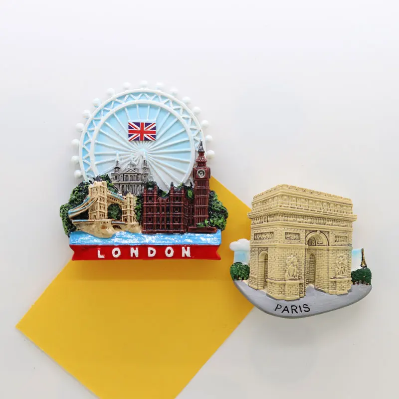 Магнит на холодильник Великобритания Франция Лондон Париж сувенир украшение для