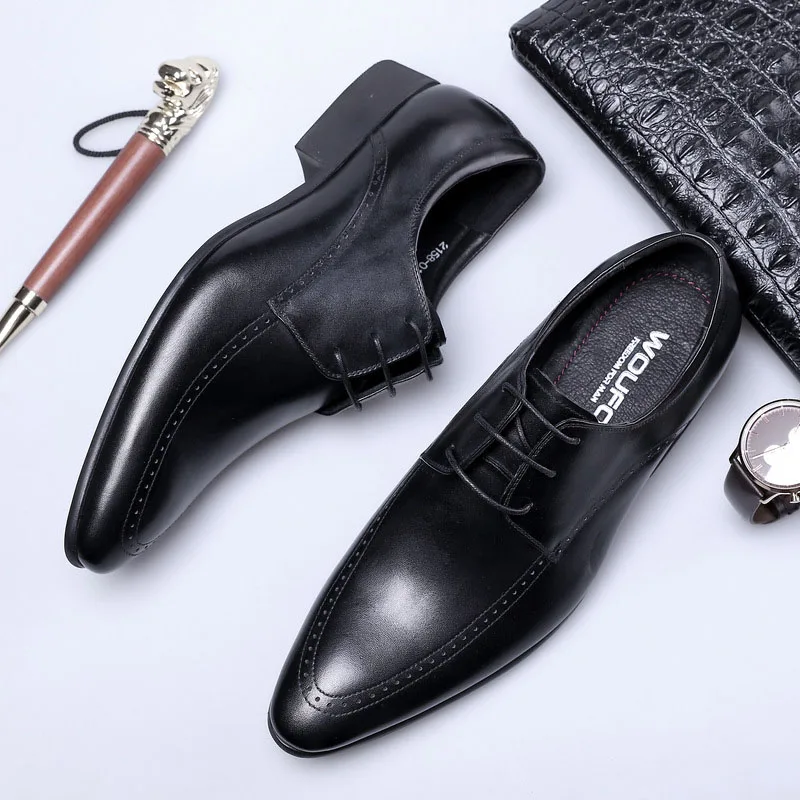 

Men'S Oxford Handcrafted Genuine Leather Formal Shoes British Style Dress Shoes For Men Lace Up Business Wedding Shoes B53