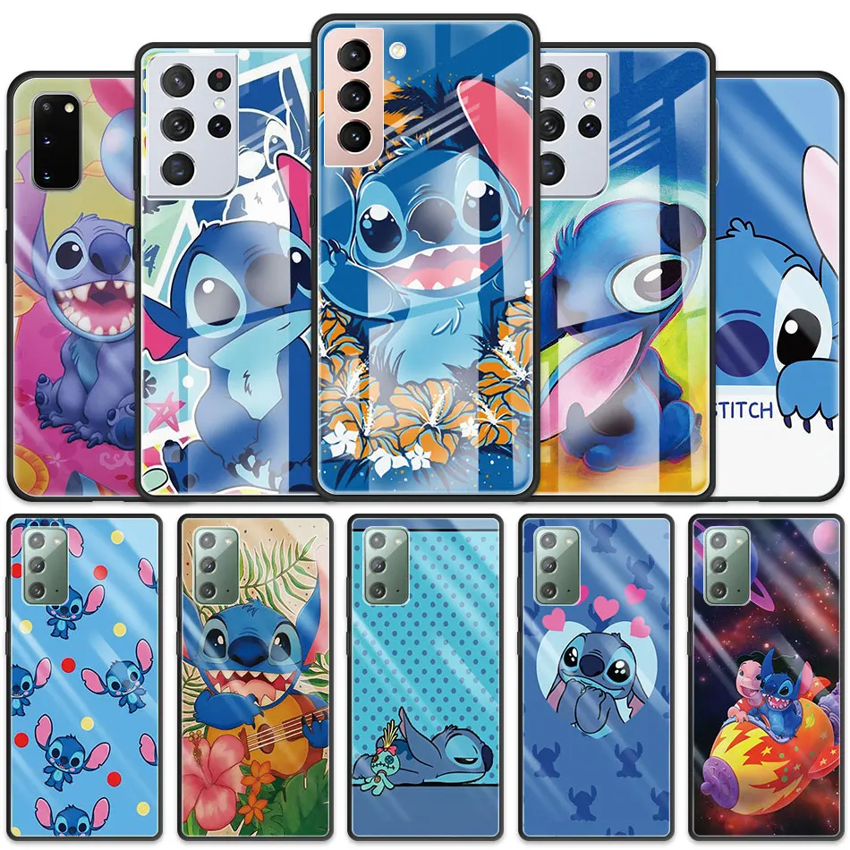 

Artoon Lilo Stich Ohana Case For Samsung Galaxy S20 FE S21 S10 Note 20 Ultra 10 Plus Cover Tempered Glass Protective Shell Capa