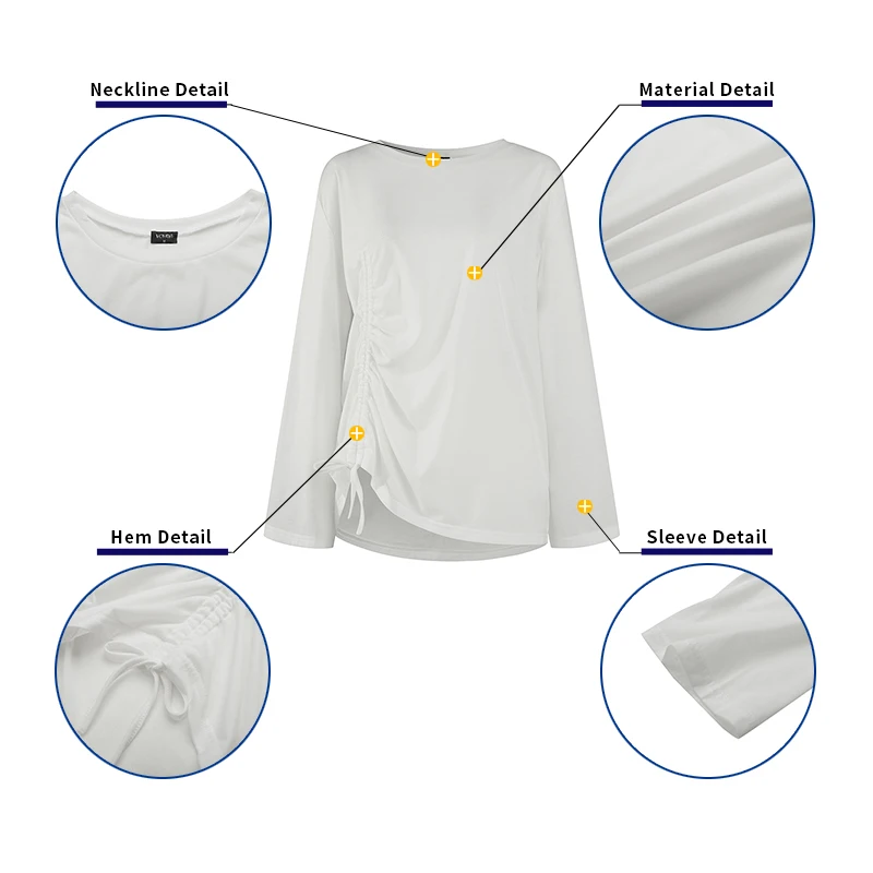 

VONDA 2021 Summer Long Sleeve Women Tops and Blouses Casual Solid Shirts Loose Sexy See-through Blusas Feminina Stylish Tops 5XL