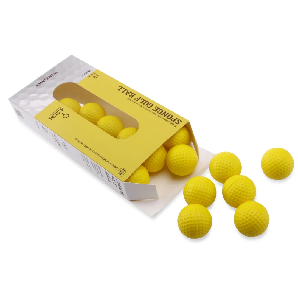 

WINOMO 18PCS Practice Balls Dimpled Elastic Indoor Outdoor Training Balls (Yellow)