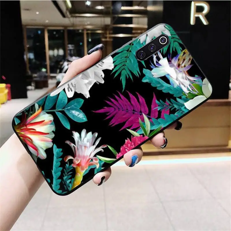

Spring Floral flowers pattern Soft black Phone Case for Xiaomi Mi10 10Pro 10 lite Mi9 9SE 8SE Pocophone F1 Mi8 Lite
