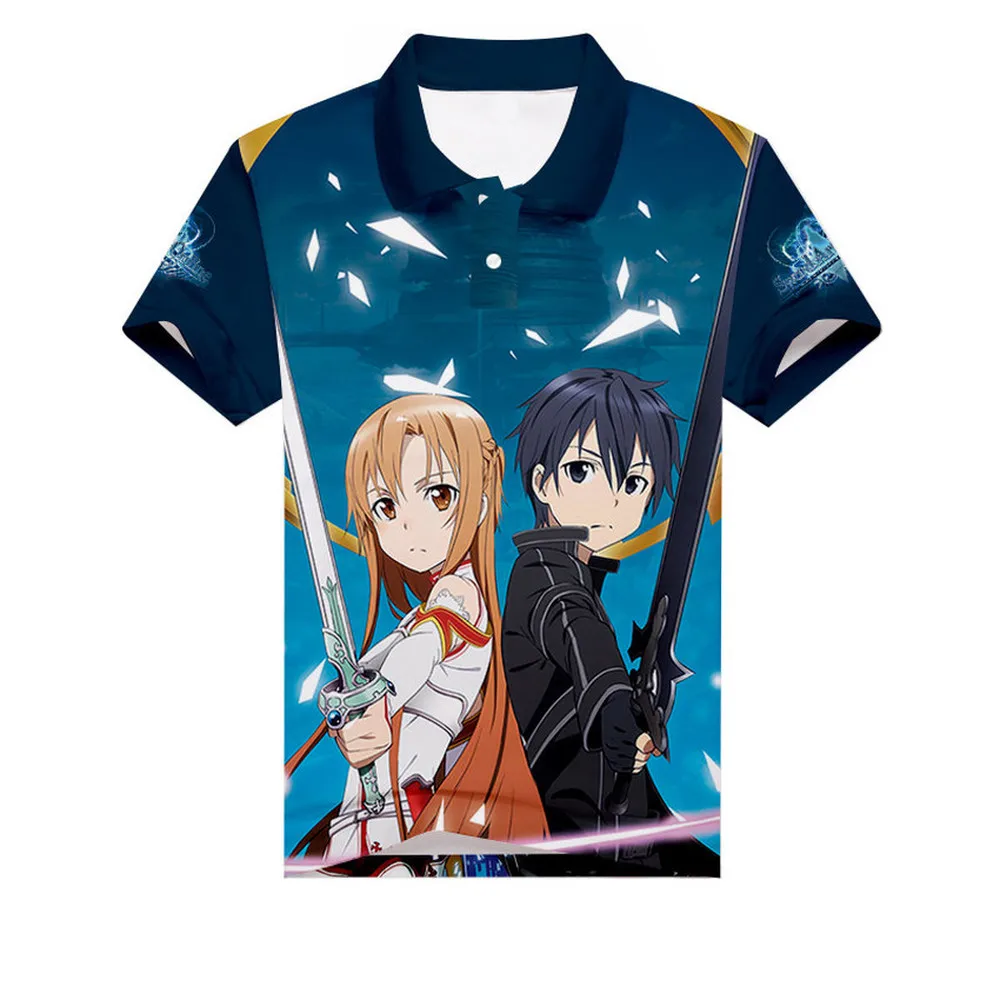 Аниме Sword Art Online (SAO) футболка поло) Арка призрачная пуля (ggo) 3D принт Для мужчин