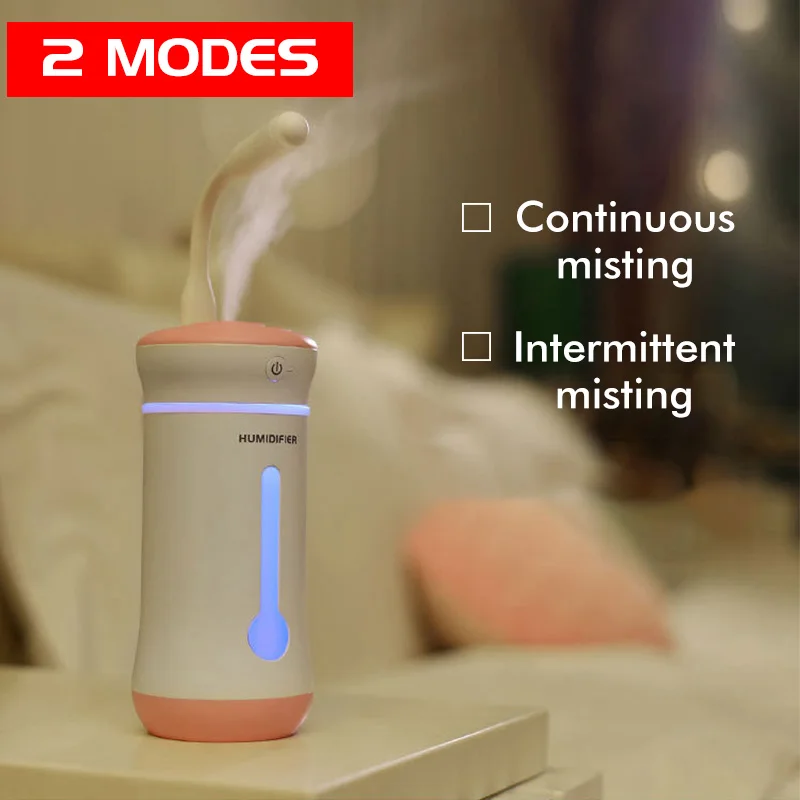 

3 IN 1 Multifunction Humidifier 7 Changing Colors LED Light Continuous Misting Portable Humidifier USB Fan For Home Office Car