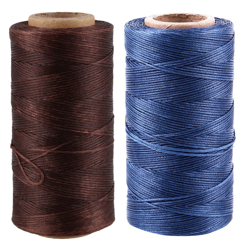 

2X 260 м 150D 1 мм Вощеная вощеная нить для кожаного шитья ручная игла шнур для рукоделия «сделай сам» новый цвет светильник-коричневый и темно-си...