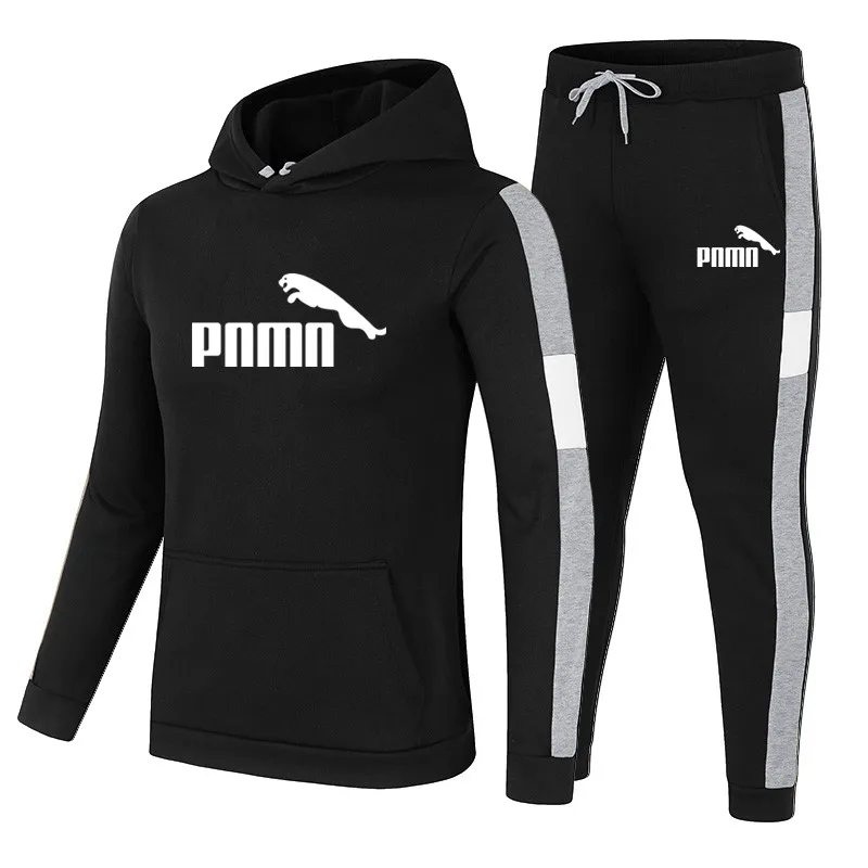 

New Fashion Mens Clothing Pullovers Sweater Cotton Men Tracksuits Hoodie Two Pieces + Pants Sports Shirts Fall Winter Track suit