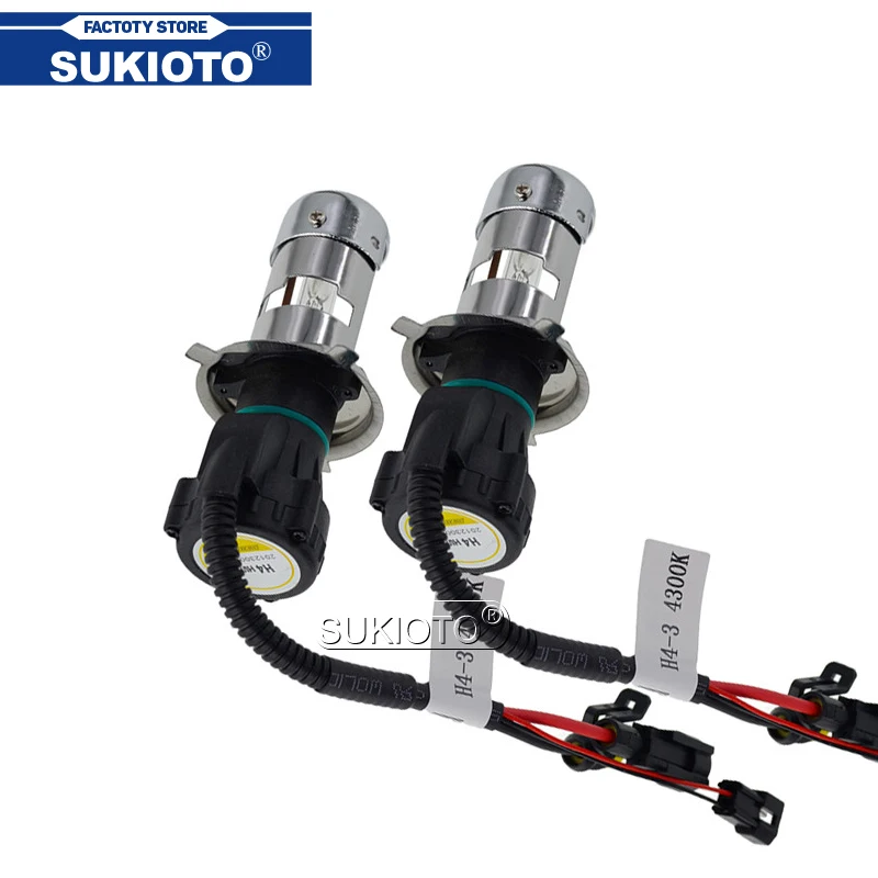 Ксеноновая лампа SUKIOTO 10 пар 35 Вт H4 Hi/Lo HID 4300K 5000K 6000K 8000K 12 В | Автомобили и мотоциклы