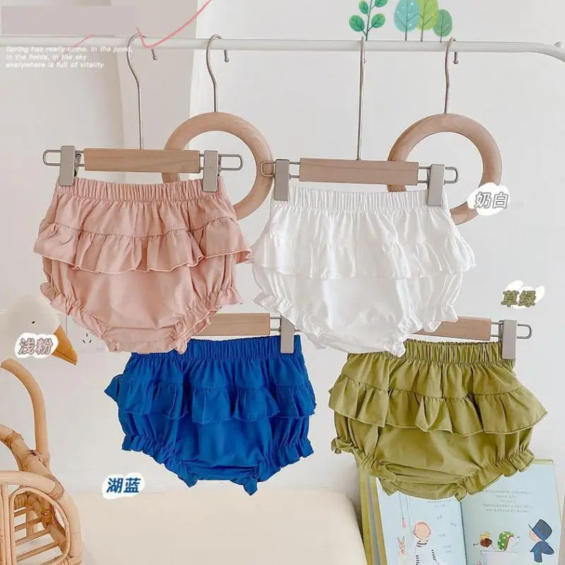 

2021 Summer New Baby Girl Shorts Cute Lace Pp Pants Ruffle Girls Short Pants Newborn Toddler Loose Bloomers 0-24M