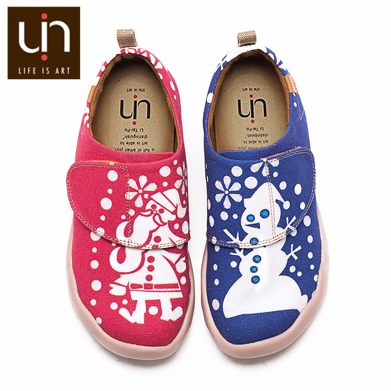 UIN/парусиновые Детские кроссовки с рисунком снеговика удобная детская
