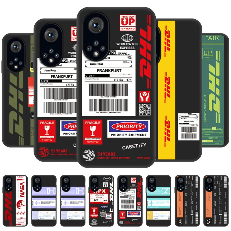 

DHL Lable Phone Case For Honor 50 Lite Funda Soft Silicon Huawei Honor 10 Lite 10i 20 9X Pro 10X Lite Nova 8i 5T Cover Capa Back