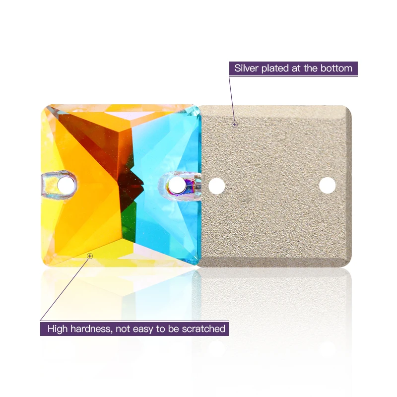 Блестящие квадратные Стразы для пришивания принцессы всех размеров модные