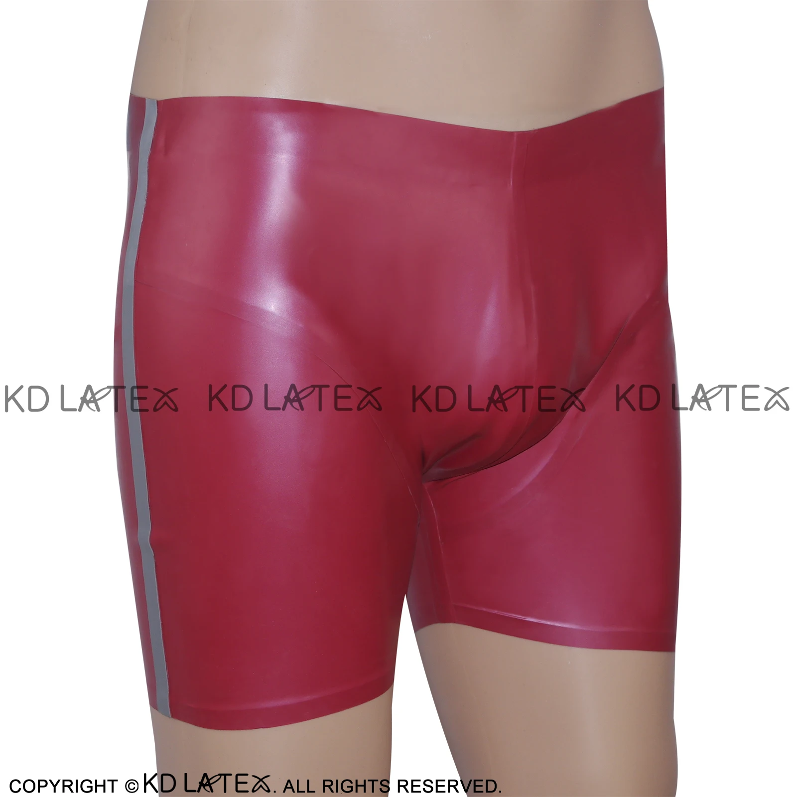Металлические красном и серебристом цветах сексуальное латексное шорты боксеры