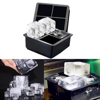4 grid silicone ice lattice big square with cover four grid ice box big ice mould whisky ice cube mould silicone ice cream mould
