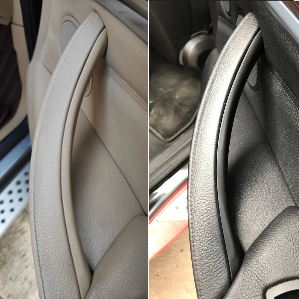 

Car Styling Beige Black Car left Right Interior inner Door Armrest Handle Inner Panel Pull Trim Cover For BMW E70 E71 X5 X6