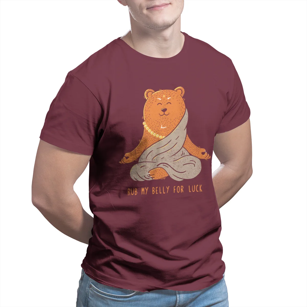 

Men's T-shirt Buddha Bear Print Funny Hip-Hop Tshirts 50943