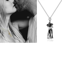 fashion couple hug necklace love witness couple hugging pendant necklace exquisite necklace jewelry ornaments gifts