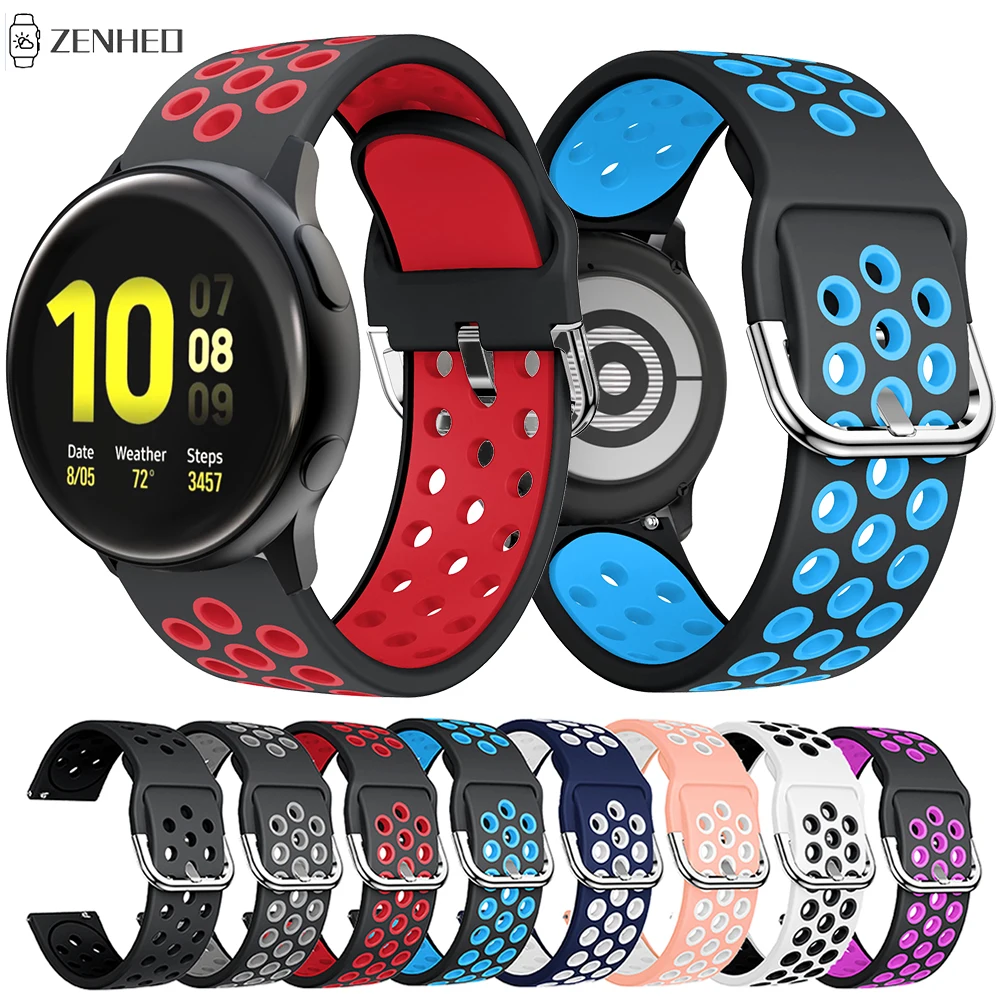 Ремешок силиконовый для Samsung Galaxy Watch Active 2 браслет Gear S2/Gear Sport 20 мм 40 44 42 мм|Ремешки