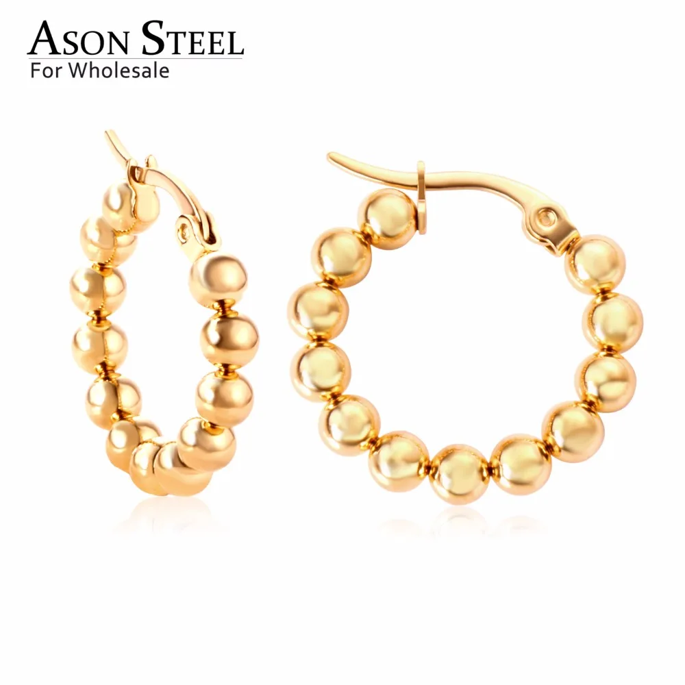 Женские серьги кольца из нержавеющей стали золотого/серебряного