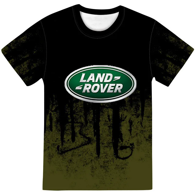 

Summer T-shirt Men's Fun 3D Land Rover Car Logo Print Short Sleeve Men's Fashion Large Size Ou Size Slim Men's Women's T-shirt