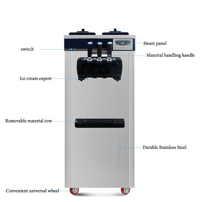 Коммерческая машина для производства мягкого мороженого 220 В/110 В вертикальная