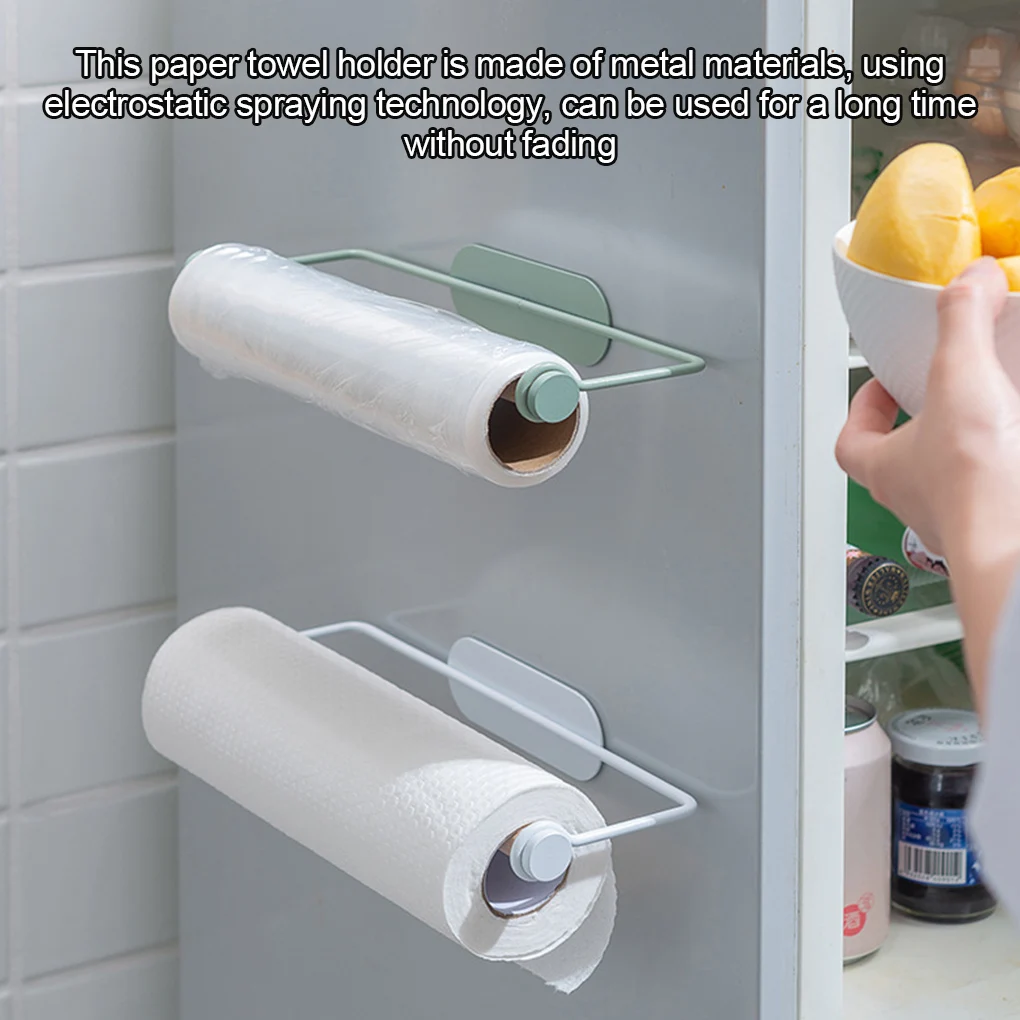 

Paper Roll Rack Wood Toilet Tissue Hanger Kitchen Bathroom Towel Storage Holder Shelf Punch-free Plastic Wrap Towel Hanger
