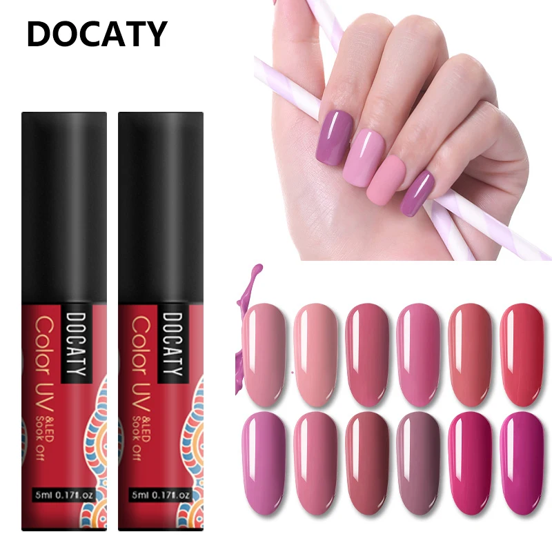 Docaty гель для ногтей Цвет s Блеск Радуга краска ing Гель лак цветной УФ замочить от