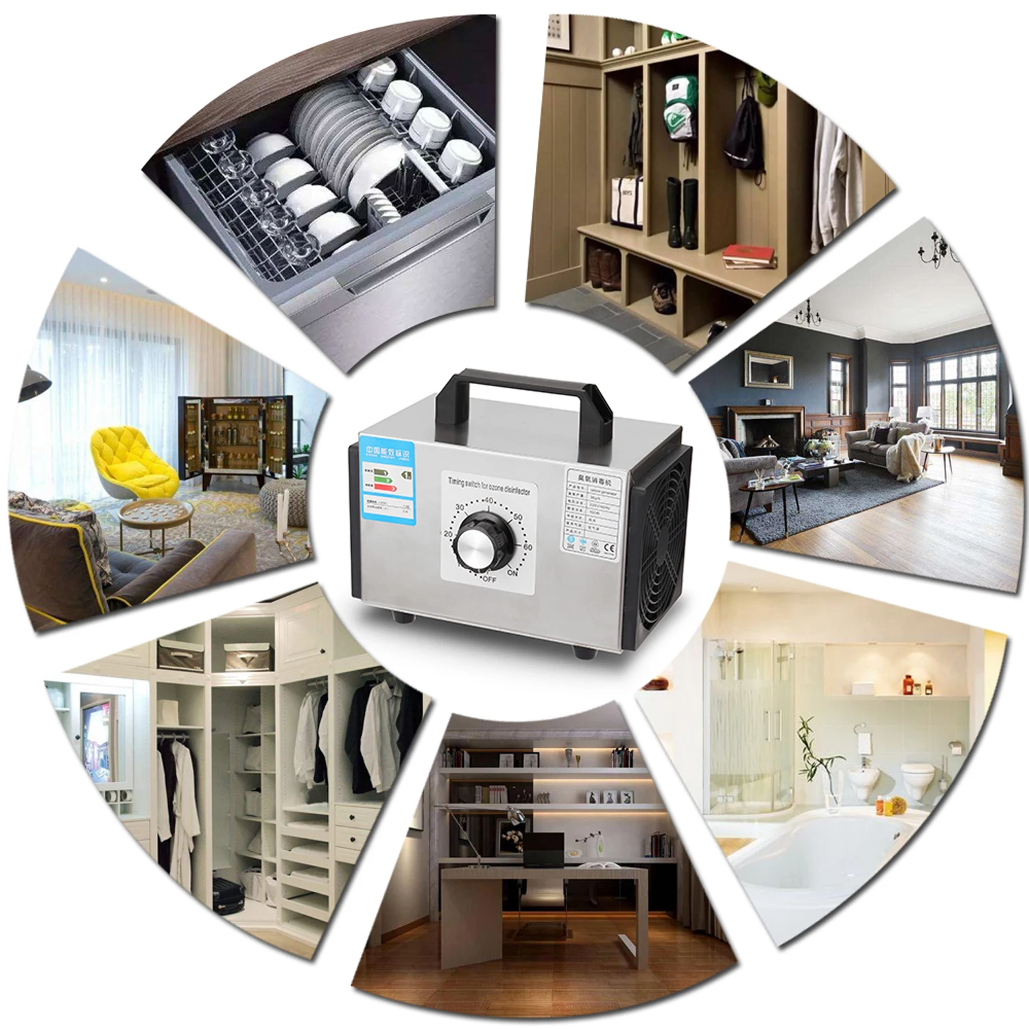 

Household Ozone Generator Air Cleaner Disinfection Sterilization Equipment Pro Ozone Machine Stainless Steel Air Purifier