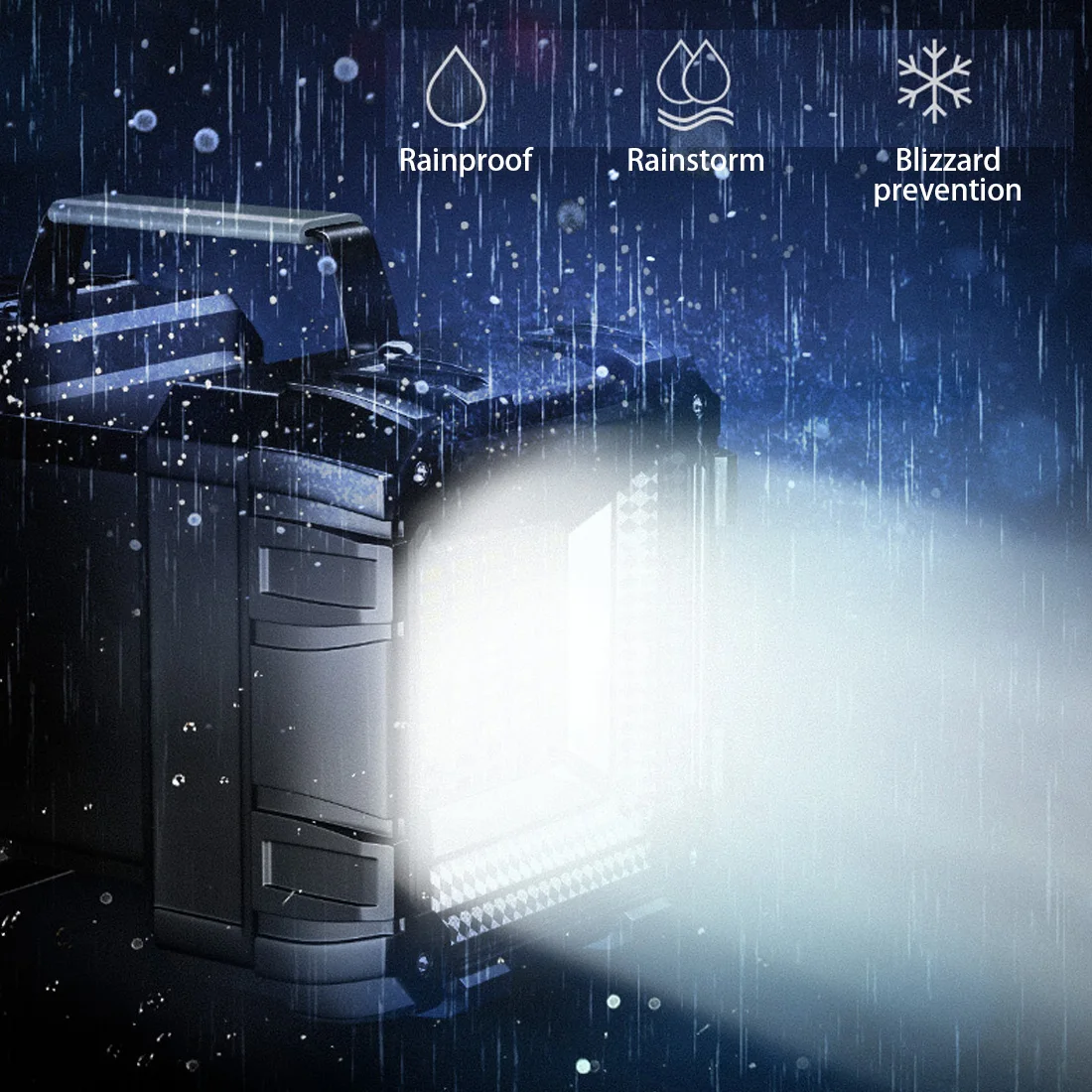 

60W LED Waterproof Rechargeable Double Head Searchlight Handheld Flashlight Work Light Super Bright Spotlight + Floodlig