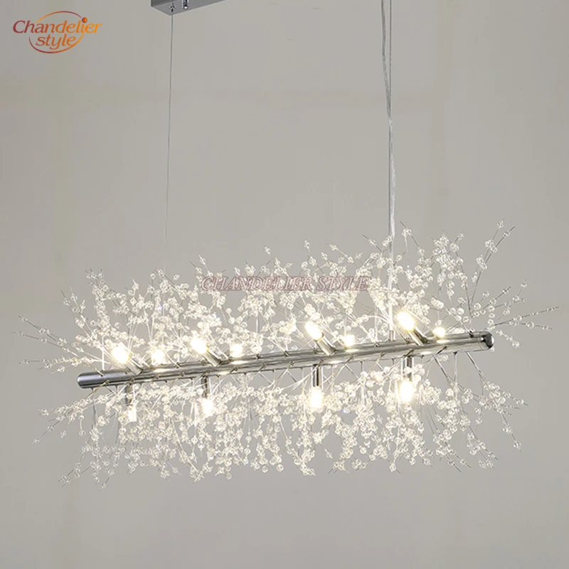 

New Modern Crystal Chandelier Lighting Linear Cristal Chandeliers Light Hanging Lamp Fixtures for Home Restaurant Decoration