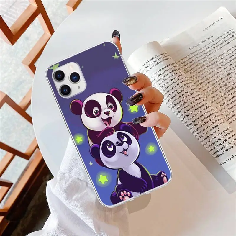 

Super Simple And Cute Panda Phone Case For iPhone 6 7 8 Plus 11 12 ProMax X XR XS Max SE Soft cover