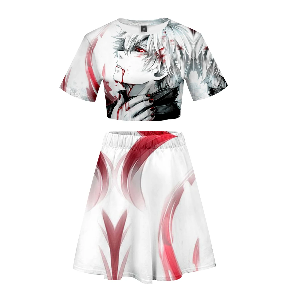 Комплект из двух предметов с объемной анимацией Tokyo Ghoul короткая юбка костюм