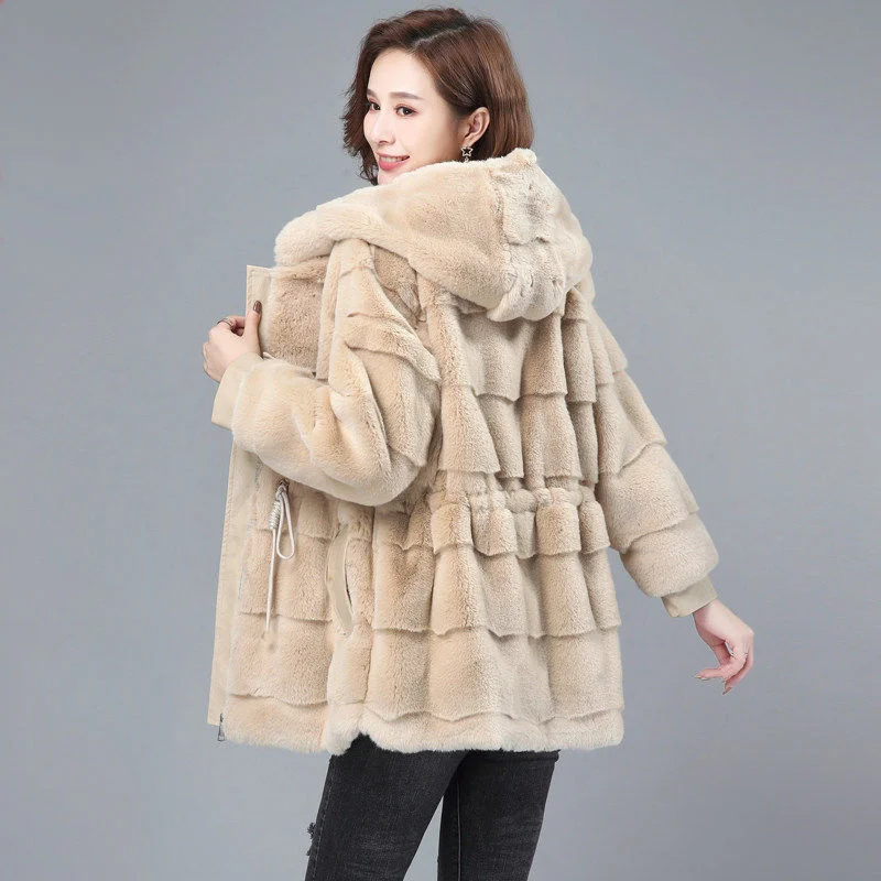Зимнее женское норки имитация пальто из искусственного меха Новинка 2021